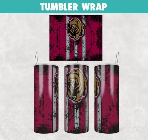 Montana Grizzlies Grunge Tumbler Wrap Templates 20oz Skinny Sublimation Design, JPG Digital Download