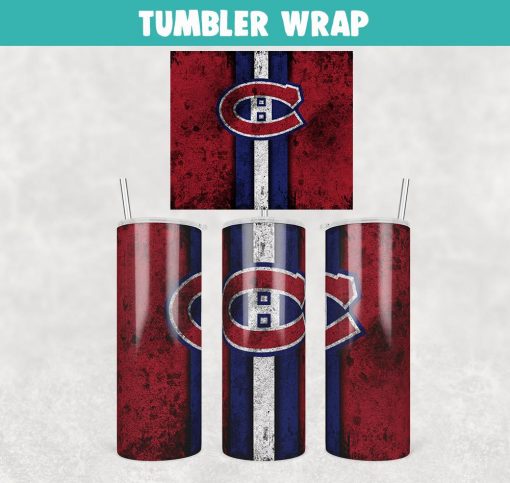 Hockey Montreal Canadiens Grunge Tumbler Wrap Templates 20oz Skinny Sublimation Design, JPG Digital Download, Sports Fans, Sports Gifts, NHL Sports Gifts, Hockey team Tumbler Wrap