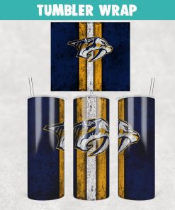 Hockey Nashville Predators Grunge Tumbler Wrap Templates 20oz Skinny Sublimation Design, JPG Digital Download