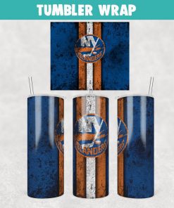 New York Islanders Hockey Grunge Tumbler Wrap Templates 20oz Skinny Sublimation Design, JPG Digital Download