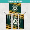 Oakland Athletics Baseball Tumbler Wrap Templates 20oz Skinny Sublimation Design, PNG Digital Download