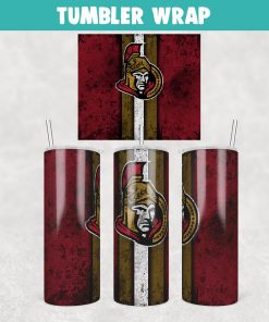 Ottawa Senators Hockey Grunge Tumbler Wrap Templates 20oz Skinny Sublimation Design, JPG Digital Download