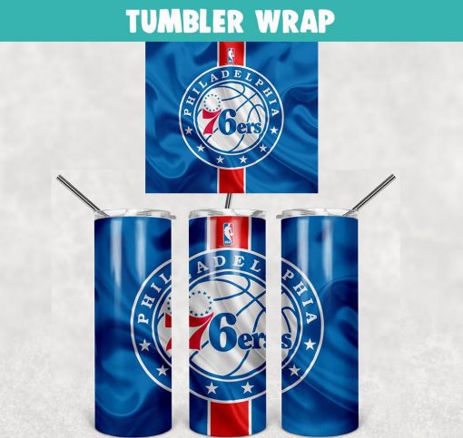Philadelphia 76ers Basketball Tumbler Wrap Templates 20oz Skinny Sublimation Design, PNG Digital Download