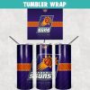 Phoenix Suns Basketball Tumbler Wrap Templates 20oz Skinny Sublimation Design, PNG Digital Download