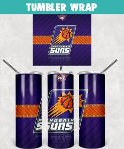 Phoenix Suns Basketball Tumbler Wrap Templates 20oz Skinny Sublimation Design, PNG Digital Download