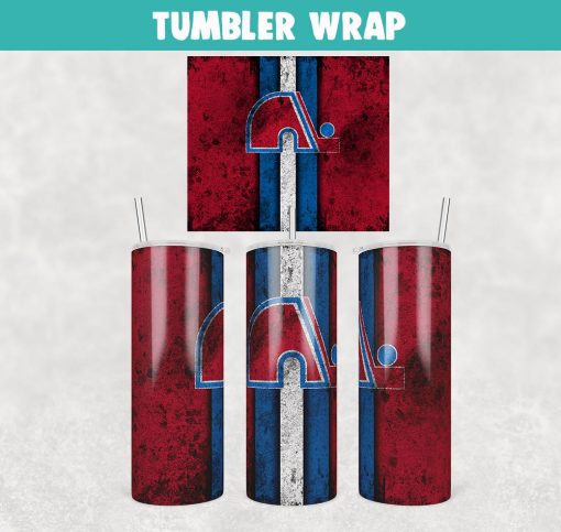 Quebec Nordiques Hockey Grunge Tumbler Wrap Templates 20oz Skinny Sublimation Design, JPG Digital Download