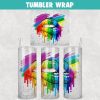 Rainbow Lips LGBT Pride Tumbler Wrap Templates 20oz Skinny Sublimation Design, PNG File Digital Download