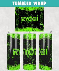 Ryobi Distressed Tool Brands Tumbler Wrap Templates 20oz Skinny Sublimation Design, PNG Digital Download