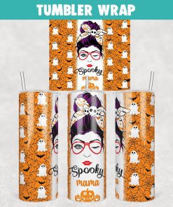 Spooky mama Halloween Tumbler Wrap 20oz Skinny Sublimation Design, PNG File Digital Download