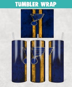 St. Louis Blues Hockey Grunge Tumbler Wrap Templates 20oz Skinny Sublimation Design, JPG Digital Download