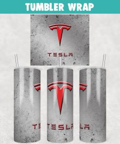 Tesla Distressed Grunge Tumbler Wrap Templates 20oz Skinny Sublimation Design, PNG File Digital Download