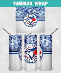 Toronto Blue Jays Baseball Tumbler Wrap Templates 20oz Skinny Sublimation Design, PNG Digital Download