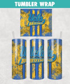 UCLA Bruins Grunge Tumbler Wrap Templates 20oz Skinny Sublimation Design, JPG Digital Download