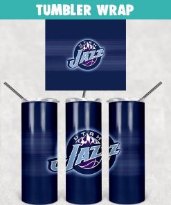 Utah Jazz Basketball Tumbler Wrap Templates 20oz Skinny Sublimation Design, PNG Digital Download