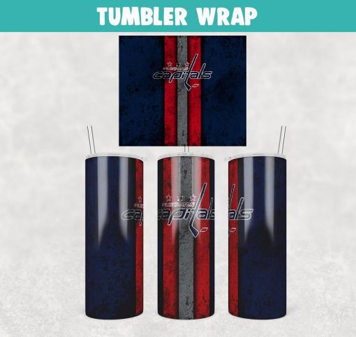 Washington Capitals Hockey Grunge Tumbler Wrap Templates 20oz Skinny Sublimation Design, JPG Digital Download