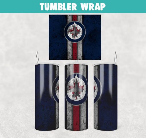 Winnipeg Jets Hockey Grunge Tumbler Wrap Templates 20oz Skinny Sublimation Design, JPG Digital Download