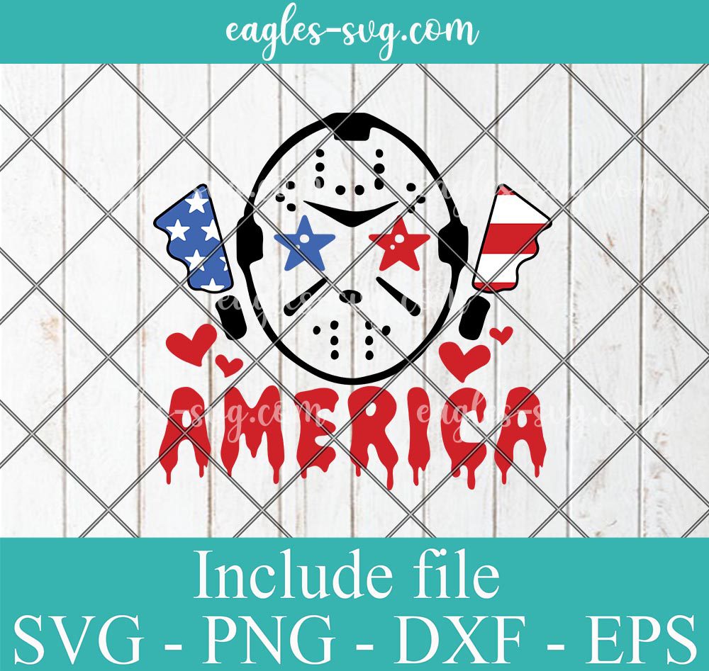 America Horror 4th of july SVG, Funny Svg, Png, Cricut & Silhouette, Jason Voorhees Patriotic Designs Svg