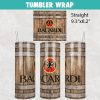 Bacardi Tumbler Wrap Templates 20oz Skinny PNG Sublimation Design, Liquor Label Tumbler PNG