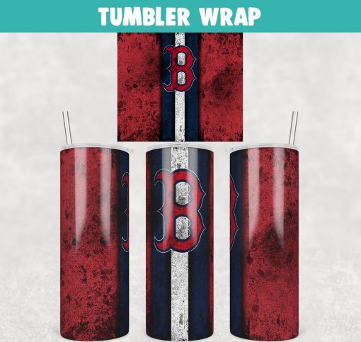 Baseball Boston Red Sox Grunge Tumbler Wrap Templates 20oz Skinny JPG Digital Download