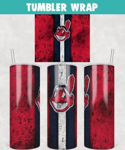 Baseball Cleveland Indians Grunge Tumbler Wrap Templates 20oz Skinny JPG Digital Download