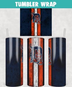 Baseball Detroit Tigers Grunge Tumbler Wrap Templates 20oz Skinny JPG Digital Download