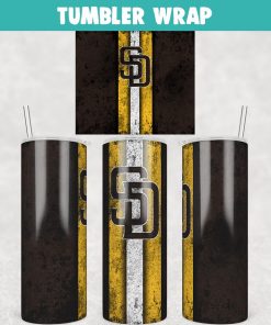 Baseball San Diego Padres Grunge Tumbler Wrap Templates 20oz Skinny JPG Digital Download