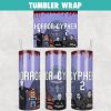 Horror Characters Cypher 2 Tumbler Wrap Templates 20oz Skinny PNG Sublimation Design