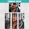 Horror Movies Character Face Tumbler Wrap Templates 20oz Skinny PNG Sublimation Design