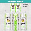 Malibu Splash Lime Coconut Tumbler Wrap Templates 20oz Skinny PNG Sublimation Design, Liquor Label Tumbler PNG