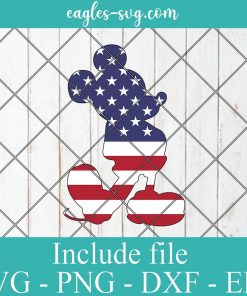 Mickey Mouse American Flag Disney Inspired 4th of July Svg, Png, Cricut & Silhouette