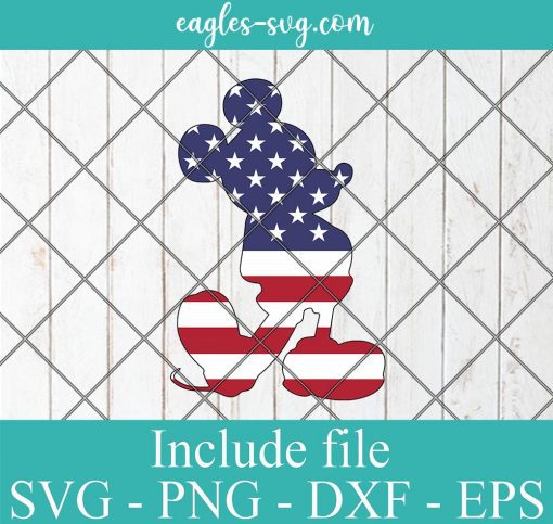 Mickey Mouse American Flag Disney Inspired 4th of July Svg, Png, Cricut & Silhouette