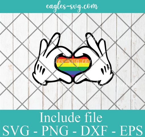 Mickey Mouse Heart Hands Disney LGBTQ Pride Svg, Png, Cricut & Silhouette