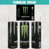 Monster Energy Drink Tumbler Wrap Templates 20oz Skinny PNG Sublimation Design