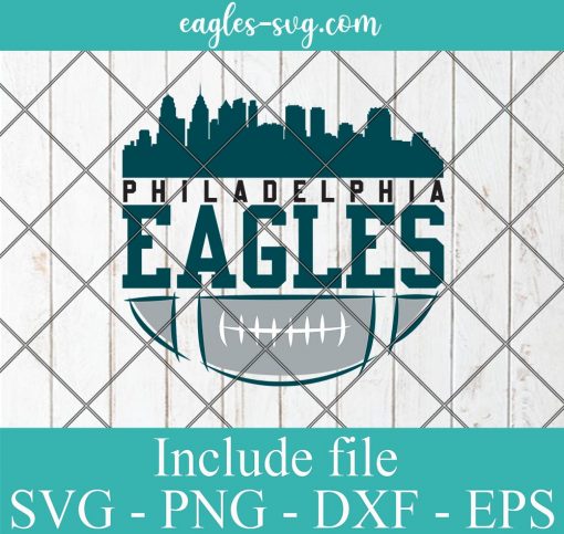Philadelphia Eagles Football Skyline City Svg, Philadelphia Pennsylvania Skyline Svg, Png, Cricut & Silhouette
