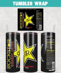 Rockstar Energy Drink Tumbler Wrap Templates 20oz Skinny PNG Sublimation Design