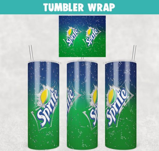 Sprite Soda Tumbler Wrap Templates 20oz Skinny PNG Sublimation Design