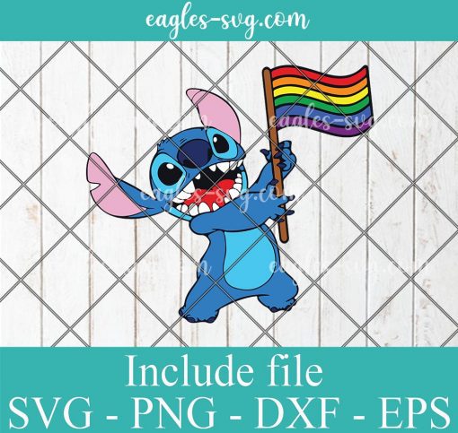 Stitch LGBT pride svg, Gay pride svg, Equality stitch Svg, Png, Cricut & Silhouette