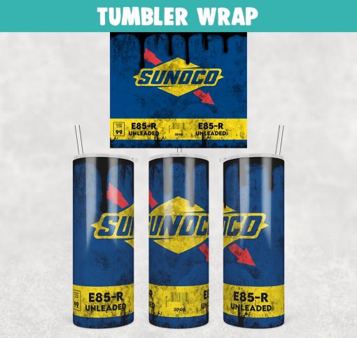 Sunoco Oil Tumbler Wrap Templates 20oz Skinny PNG Sublimation Design, Oil Filters Tumbler PNG