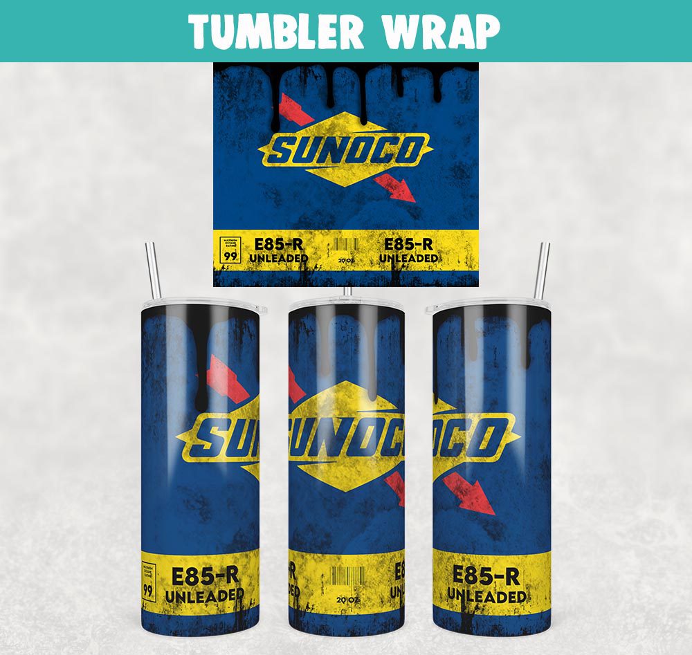 Sunoco Oil Tumbler Wrap Templates 20oz Skinny PNG Sublimation Design, Oil Filters Tumbler PNG