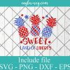 Sweet Land of Liberty Patriotic Pineapple Svg, Png, Cricut & Silhouette, 4th of July Svg, American Flag, USA Svg