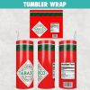Tabasco Original Red Pepper Sauce Tumbler Wrap Templates 20oz Skinny PNG Sublimation Design