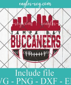Tampa Bay Buccaneers Football Skyline City Svg, Tampa Florida Skyline Svg, Png, Cricut & Silhouette