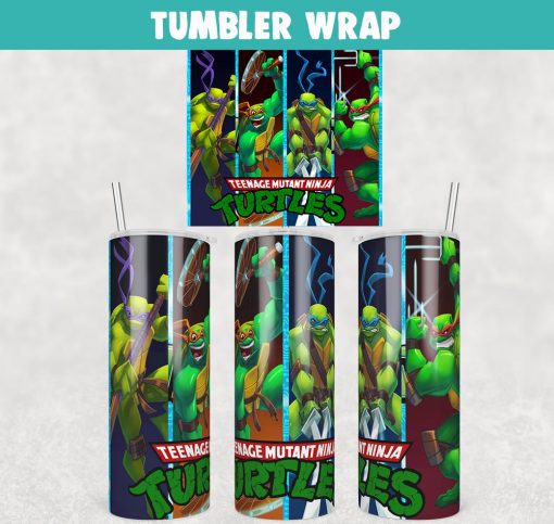 Teenage Mutant Ninja Turtles Tumbler Wrap Templates 20oz Skinny PNG Sublimation Design