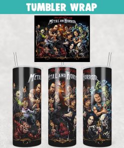 The History of Metal and Horror Tumbler Wrap Templates 20oz Skinny PNG Sublimation Design
