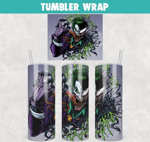 The Joker Venom Horror Tumbler Wrap Templates 20oz Skinny PNG Sublimation Design