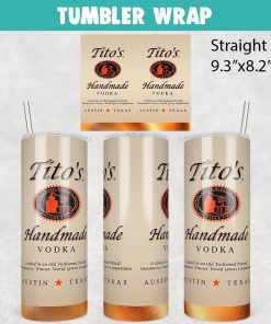 Titos Handmade Vodka Tumbler Wrap Templates 20oz Skinny PNG Sublimation Design, Liquor Label Tumbler PNG