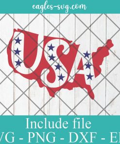 USA Map 4th of July America svg, Patriotic svg, Fourth of July Svg, Png, Cricut & Silhouette