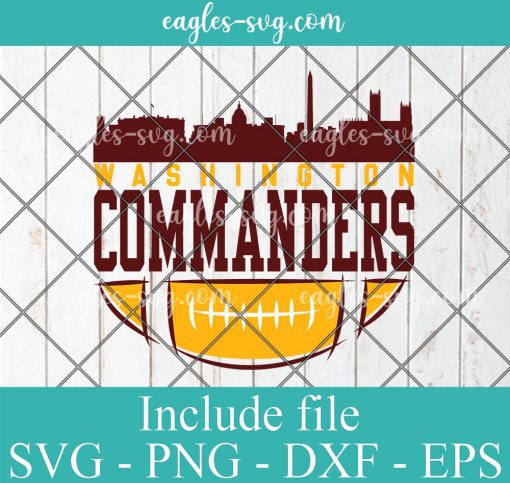 Washington Commanders Football Skyline City Svg, Washington DC Skyline Svg, Png, Cricut & Silhouette
