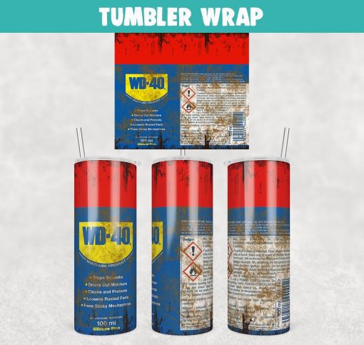 Wd 40 Penetrating oil Tumbler Wrap Templates 20oz Skinny PNG Sublimation Design, Oil Filters Tumbler PNG