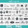 Cars Brand Logos Files for Cricut Svg, Png, 66 Designs Printable Vinyl, Sticker Cut Files for Cricut